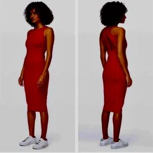 Lululemon Picnic Play Midi Dress in the color Brick Rose